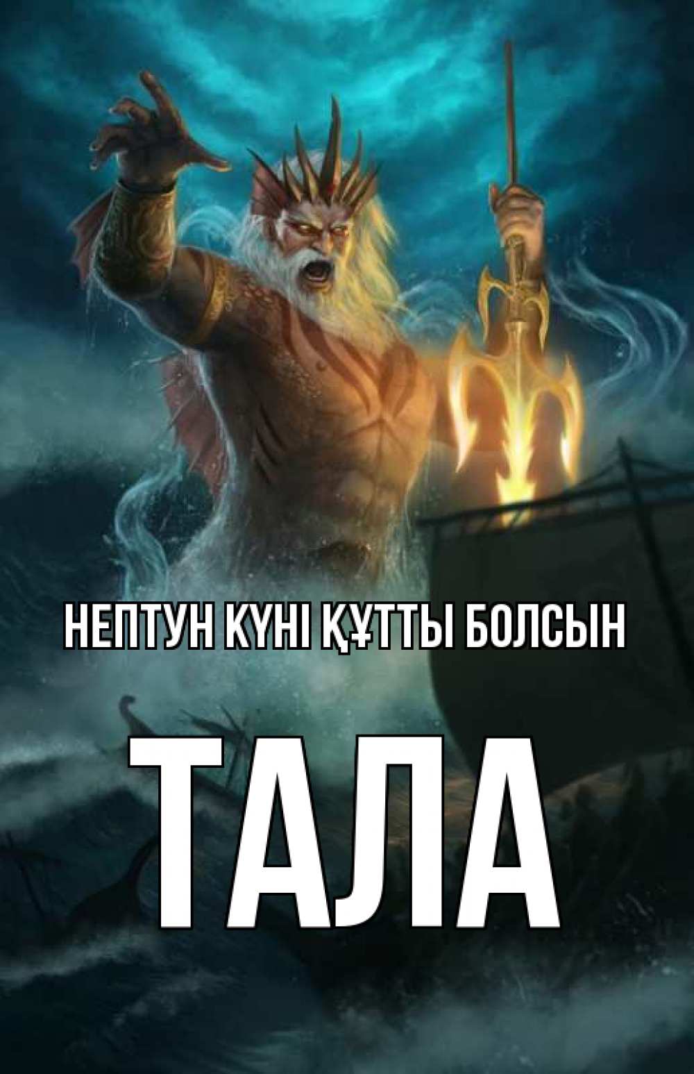 Күн сайын ашық хат с именем, Тала нептун күні құтты болсын с днем Нептуна Онлайн тегін жүктеп алу тілектері бар керемет карта 
