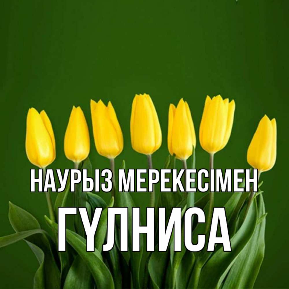 Күн сайын ашық хат с именем, ГҮЛНИСА Наурыз мерекесімен желтого цвета 3 Онлайн тегін жүктеп алу тілектері бар керемет карта 