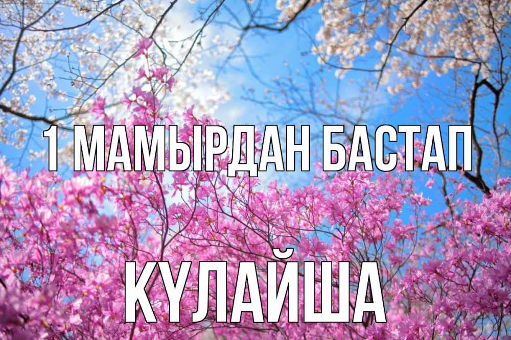 Күн сайын ашық хат с именем, КҮЛАЙША 1 мамырдан бастап С 1 мая Онлайн тегін жүктеп алу тілектері бар керемет карта 