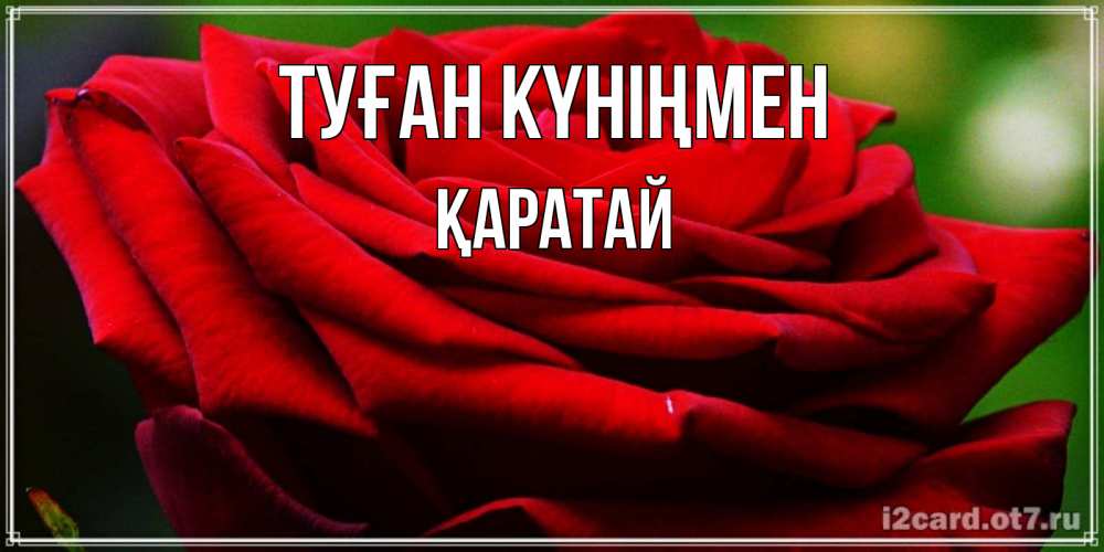 Күн сайын ашық хат с именем, Қаратай Туған күніңмен розочка очень красивая Онлайн тегін жүктеп алу тілектері бар керемет карта 