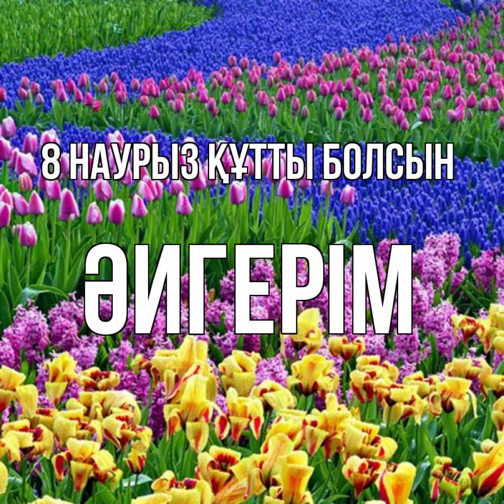 Күн сайын ашық хат с именем, ӘИГЕРІМ 8 наурыз құтты болсын цветы Онлайн тегін жүктеп алу тілектері бар керемет карта 