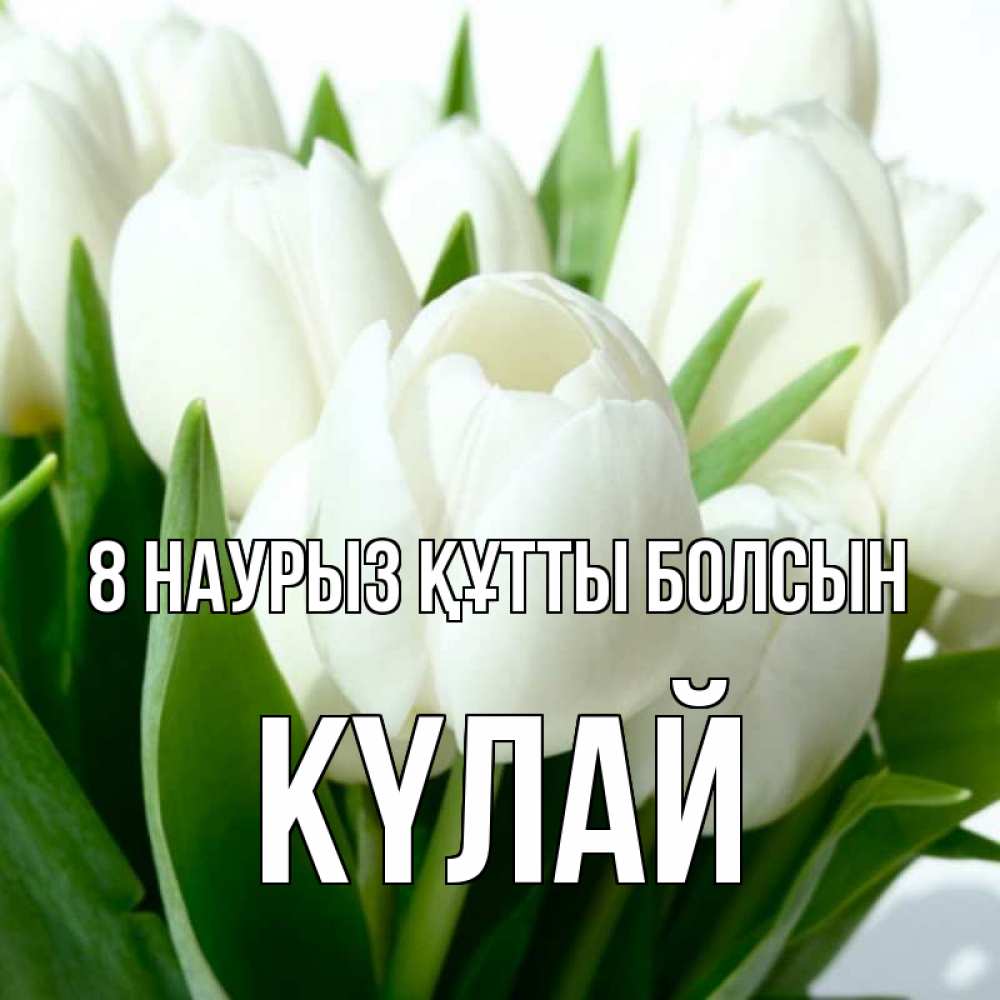 Күн сайын ашық хат с именем, КҮЛАЙ 8 наурыз құтты болсын цветы Онлайн тегін жүктеп алу тілектері бар керемет карта 