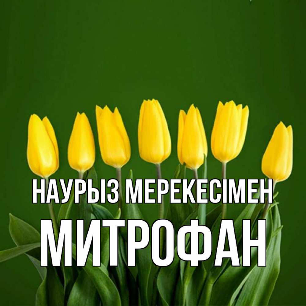 Күн сайын ашық хат с именем, Митрофан Наурыз мерекесімен желтого цвета 3 Онлайн тегін жүктеп алу тілектері бар керемет карта 
