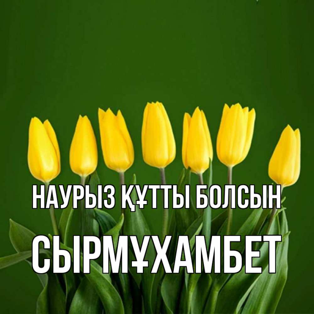 Күн сайын ашық хат с именем, СЫРМҰХАМБЕТ Наурыз құтты болсын желтого цвета 3 Онлайн тегін жүктеп алу тілектері бар керемет карта 