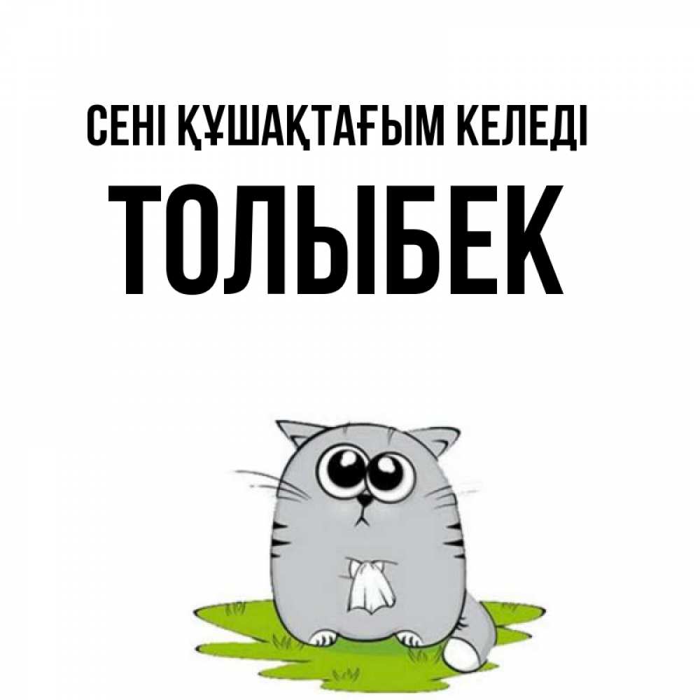 Күн сайын ашық хат с именем, ТОЛЫБЕК сені құшақтағым келеді котик теребит платочек сидя на травке Онлайн тегін жүктеп алу тілектері бар керемет карта 
