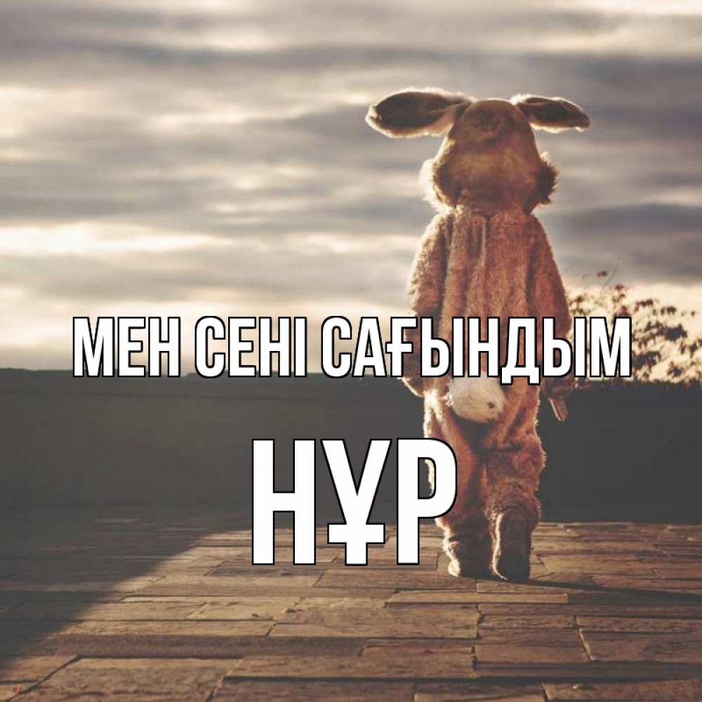 Күн сайын ашық хат с именем, НҰР Мен сені сағындым даже в костюме зайца Онлайн тегін жүктеп алу тілектері бар керемет карта 