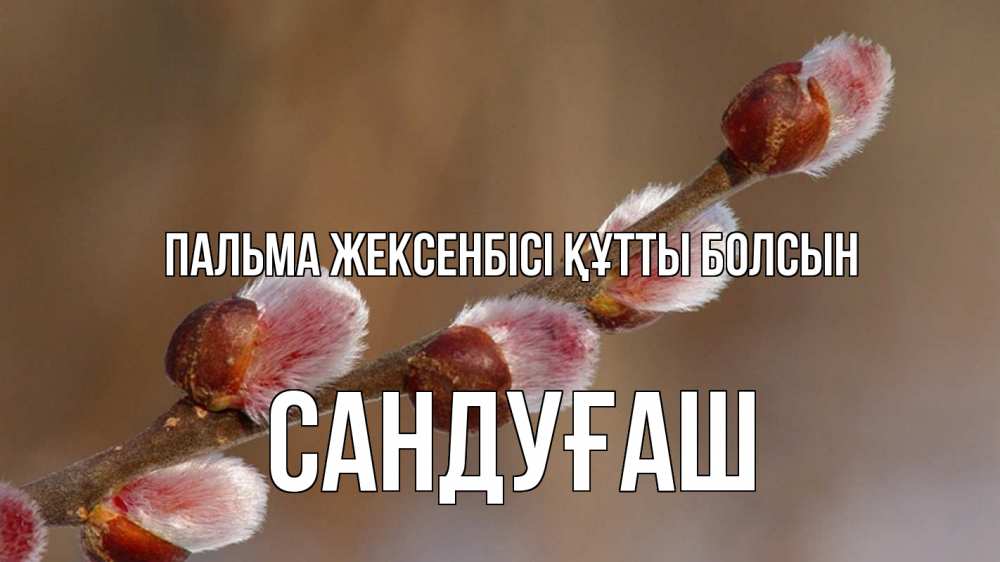 Күн сайын ашық хат с именем, САНДУҒАШ Пальма жексенбісі құтты болсын верба Онлайн тегін жүктеп алу тілектері бар керемет карта 