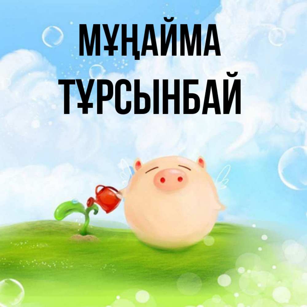 Күн сайын ашық хат с именем, ТҰРСЫНБАЙ Мұңайма поливает цветок порося Онлайн тегін жүктеп алу тілектері бар керемет карта 