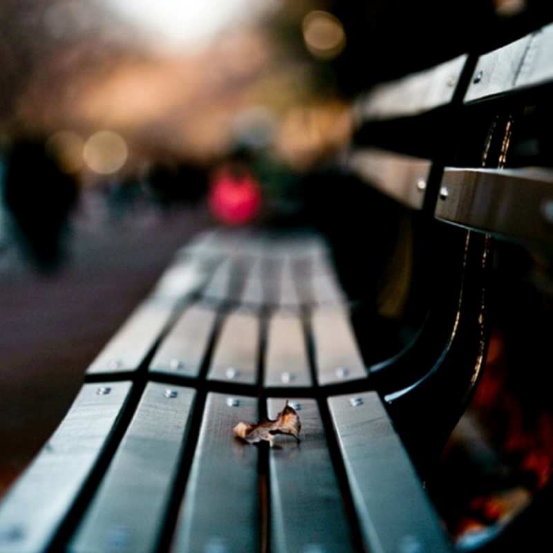 Открытка лавочка в фокусе  размытый фон  Мұңайма 