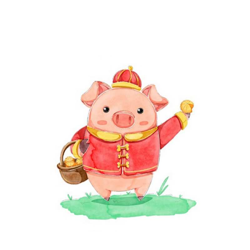 Открытка свинья с мандаринами  поросенок  Саған сәттілік тілеймін 