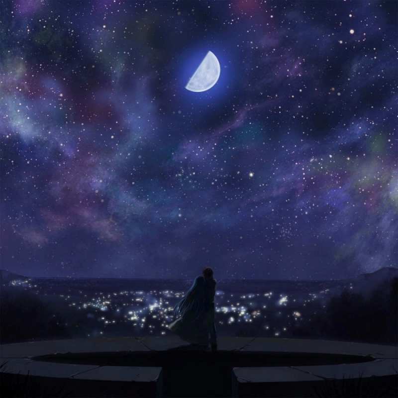 Открытка Звездное небо отражается в море  набережная  Қайырлы түн 