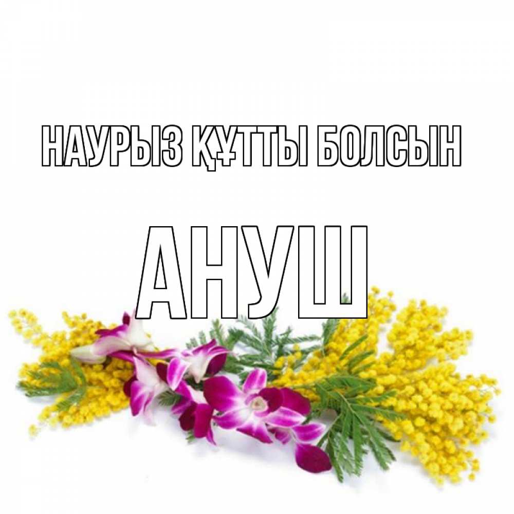 Күн сайын ашық хат с именем, Ануш Наурыз құтты болсын открытка  наурыз с цветами  1 Онлайн тегін жүктеп алу тілектері бар керемет карта 