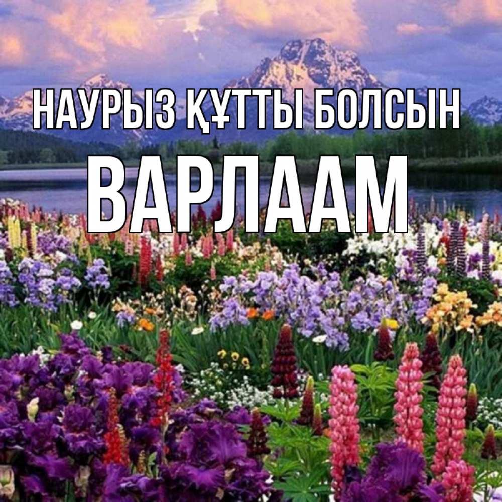 Күн сайын ашық хат с именем, Варлаам Наурыз құтты болсын наурыз Онлайн тегін жүктеп алу тілектері бар керемет карта 