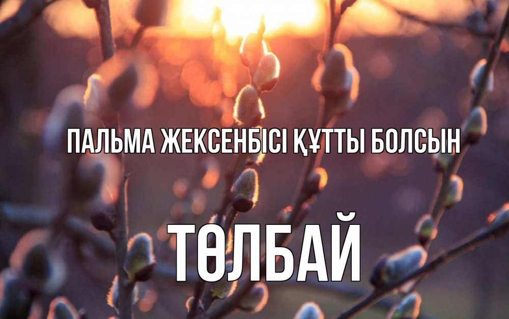 Күн сайын ашық хат с именем, ТӨЛБАЙ Пальма жексенбісі құтты болсын верба Онлайн тегін жүктеп алу тілектері бар керемет карта 