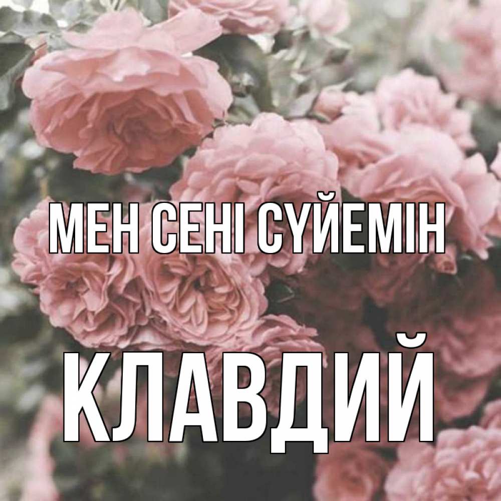 Күн сайын ашық хат с именем, Клавдий Мен сені сүйемін розы 3 Онлайн тегін жүктеп алу тілектері бар керемет карта 