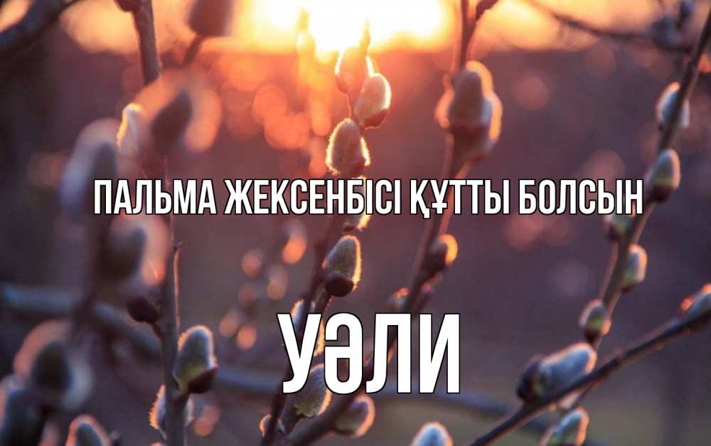 Күн сайын ашық хат с именем, УӘЛИ Пальма жексенбісі құтты болсын верба Онлайн тегін жүктеп алу тілектері бар керемет карта 