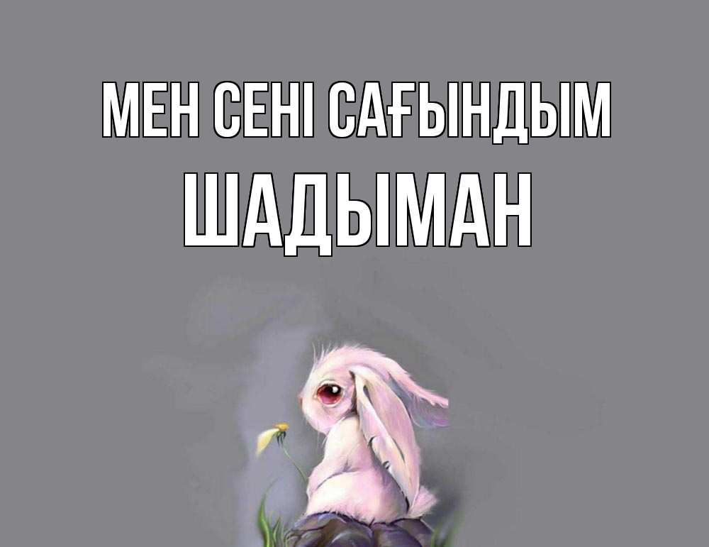 Күн сайын ашық хат с именем, ШАДЫМАН Мен сені сағындым заяц Онлайн тегін жүктеп алу тілектері бар керемет карта 