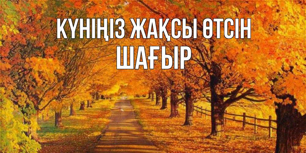Күн сайын ашық хат с именем, ШАҒЫР Күніңіз жақсы өтсін деревья с осенними листьями Онлайн тегін жүктеп алу тілектері бар керемет карта 