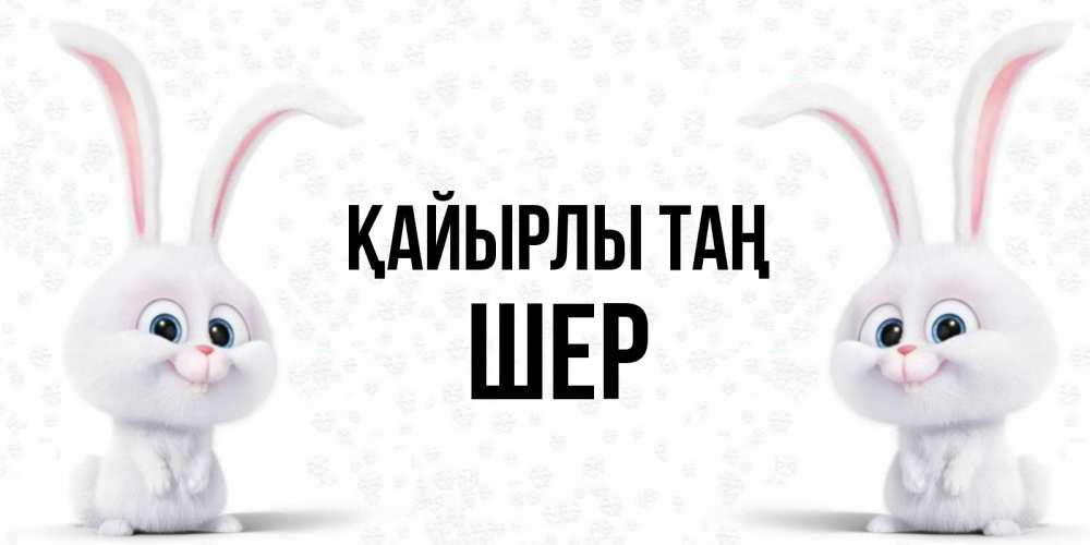 Күн сайын ашық хат с именем, ШЕР Қайырлы таң кролики с длинными ушками Онлайн тегін жүктеп алу тілектері бар керемет карта 