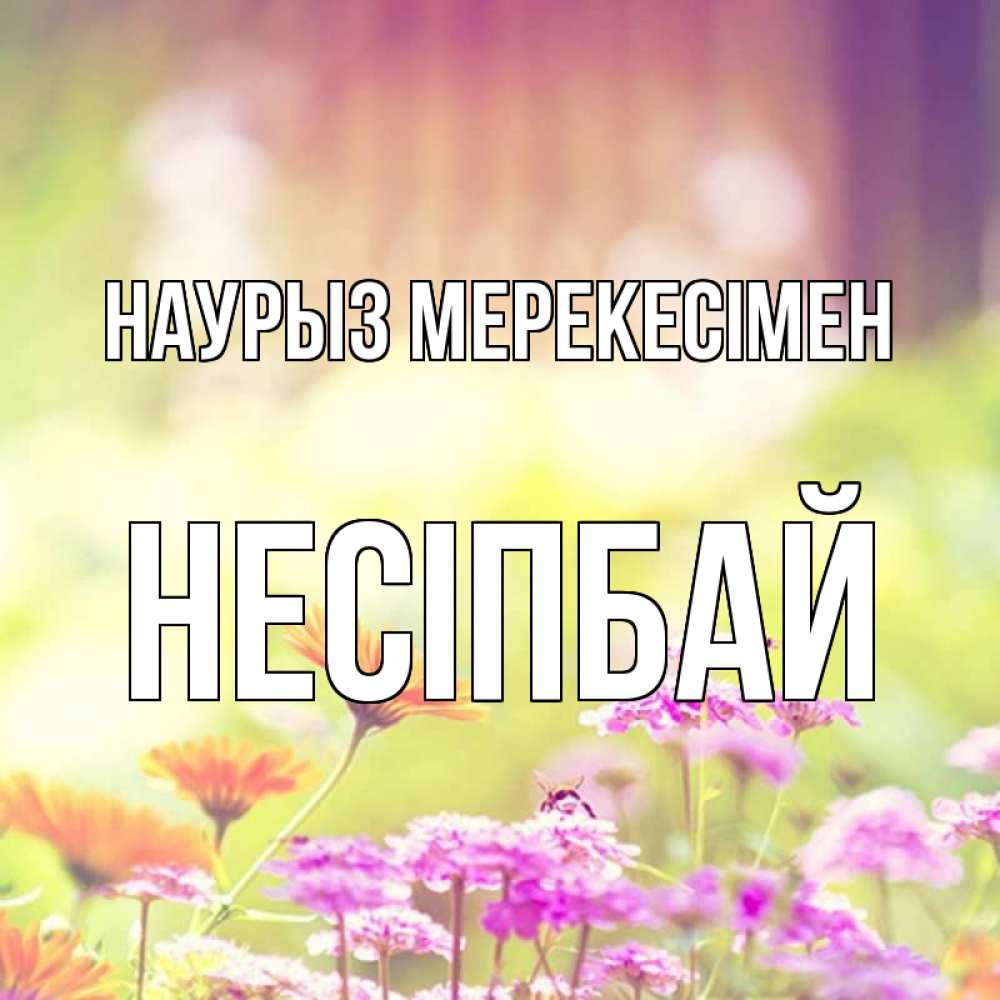 Күн сайын ашық хат с именем, НЕСІПБАЙ Наурыз мерекесімен цветы весна Онлайн тегін жүктеп алу тілектері бар керемет карта 