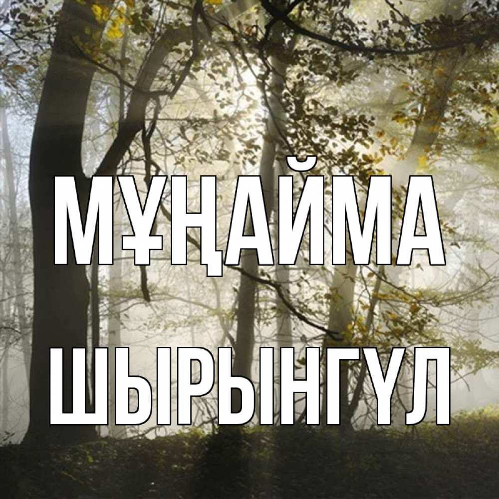 Күн сайын ашық хат с именем, ШЫРЫНГҮЛ Мұңайма лес и свет Онлайн тегін жүктеп алу тілектері бар керемет карта 