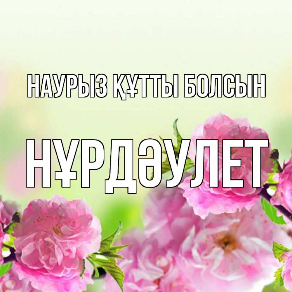 Күн сайын ашық хат с именем, НҰРДӘУЛЕТ Наурыз құтты болсын цветы Онлайн тегін жүктеп алу тілектері бар керемет карта 