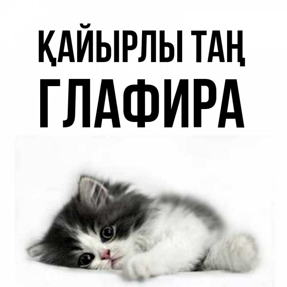 Күн сайын ашық хат с именем, Глафира Қайырлы таң кот лапки Онлайн тегін жүктеп алу тілектері бар керемет карта 