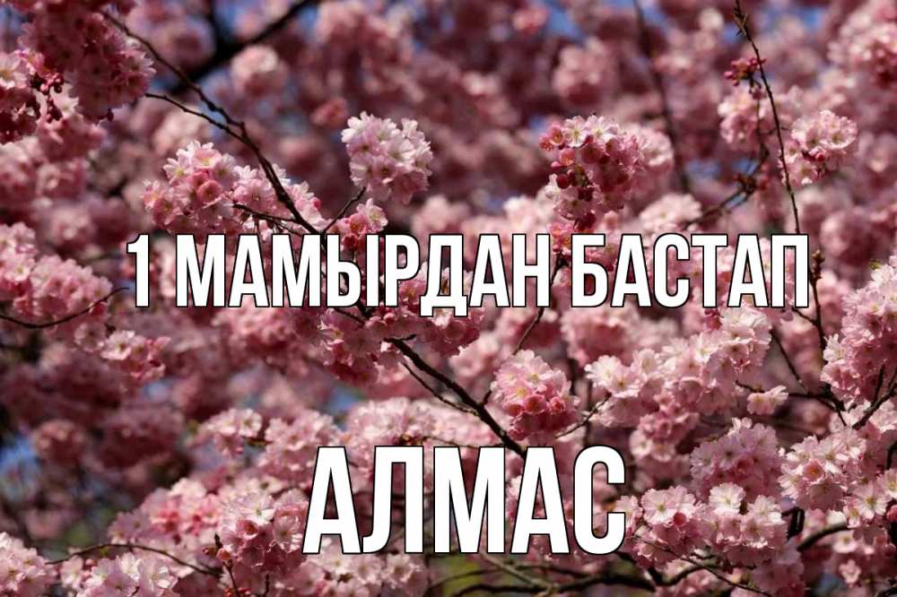 Күн сайын ашық хат с именем, Алмас 1 мамырдан бастап С 1 мая Онлайн тегін жүктеп алу тілектері бар керемет карта 