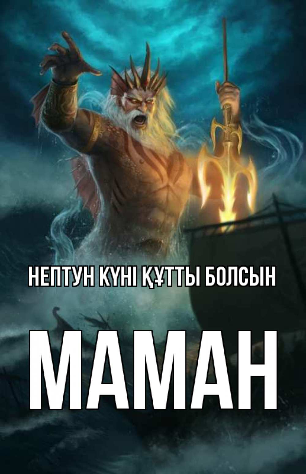 Күн сайын ашық хат с именем, МАМАН нептун күні құтты болсын с днем Нептуна Онлайн тегін жүктеп алу тілектері бар керемет карта 