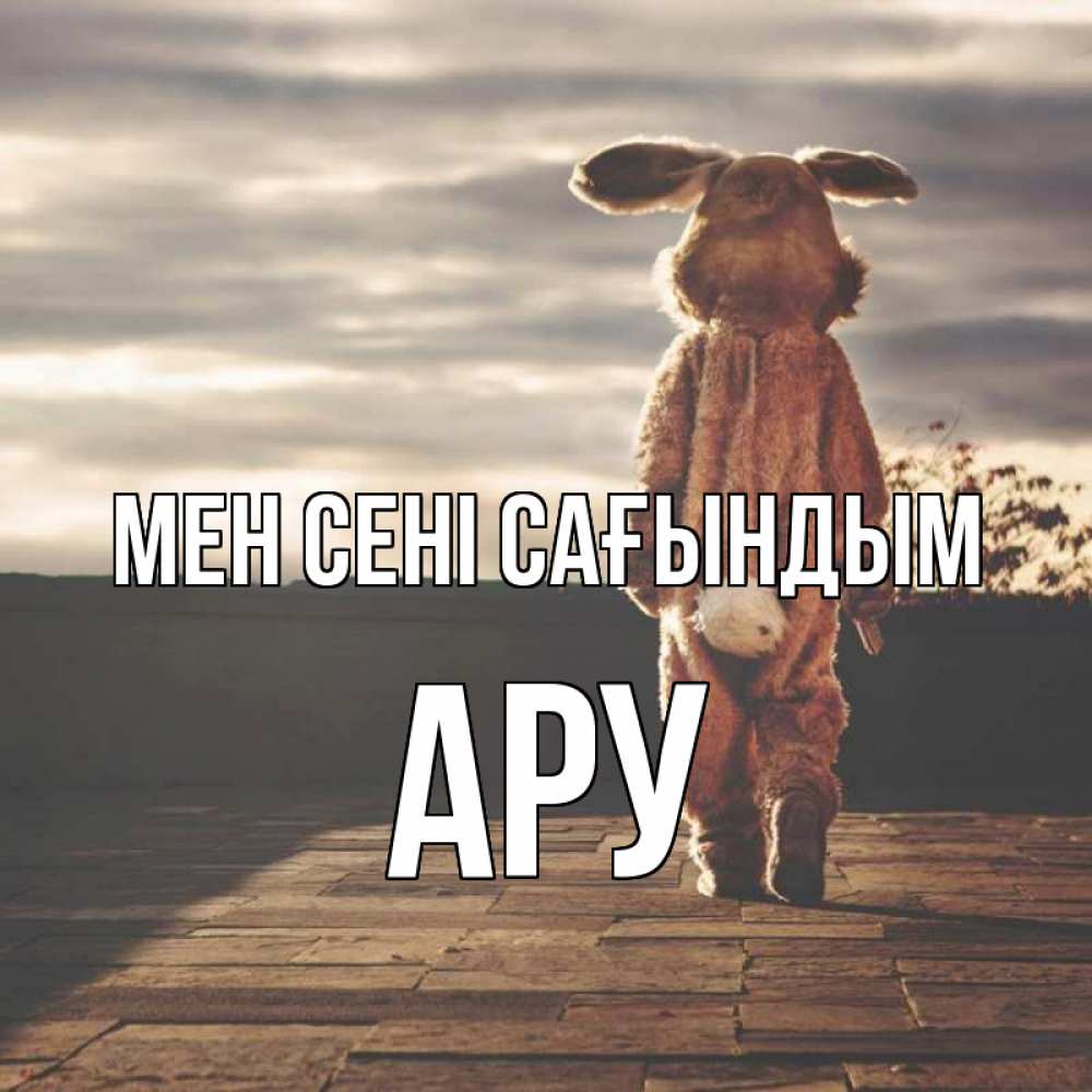 Күн сайын ашық хат с именем, АРУ Мен сені сағындым даже в костюме зайца Онлайн тегін жүктеп алу тілектері бар керемет карта 