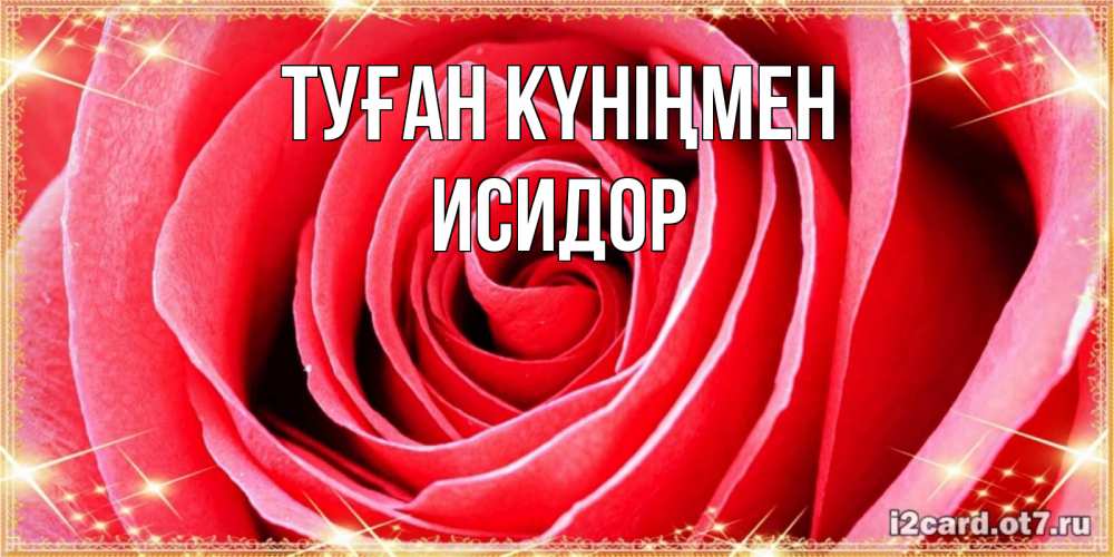Күн сайын ашық хат с именем, Исидор Туған күніңмен розовая роза очень крупный бутон Онлайн тегін жүктеп алу тілектері бар керемет карта 