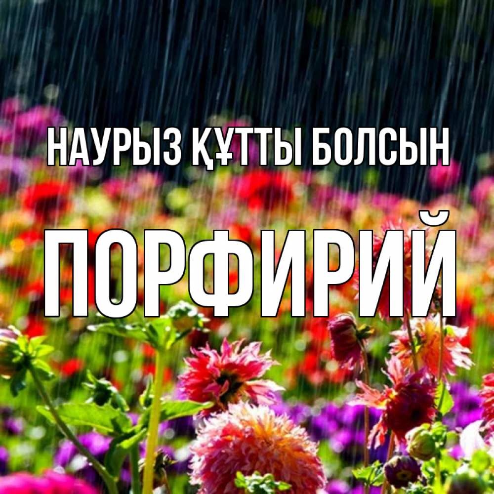 Күн сайын ашық хат с именем, Порфирий Наурыз құтты болсын цветы под дождиком к наурызу Онлайн тегін жүктеп алу тілектері бар керемет карта 