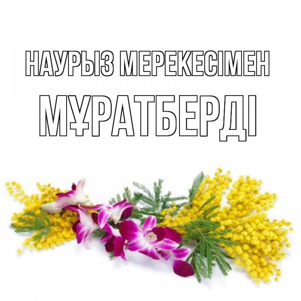 Күн сайын ашық хат с именем, Мұратберді Наурыз мерекесімен открытка на международный женский день с цветами  1 Онлайн тегін жүктеп алу тілектері бар керемет карта 