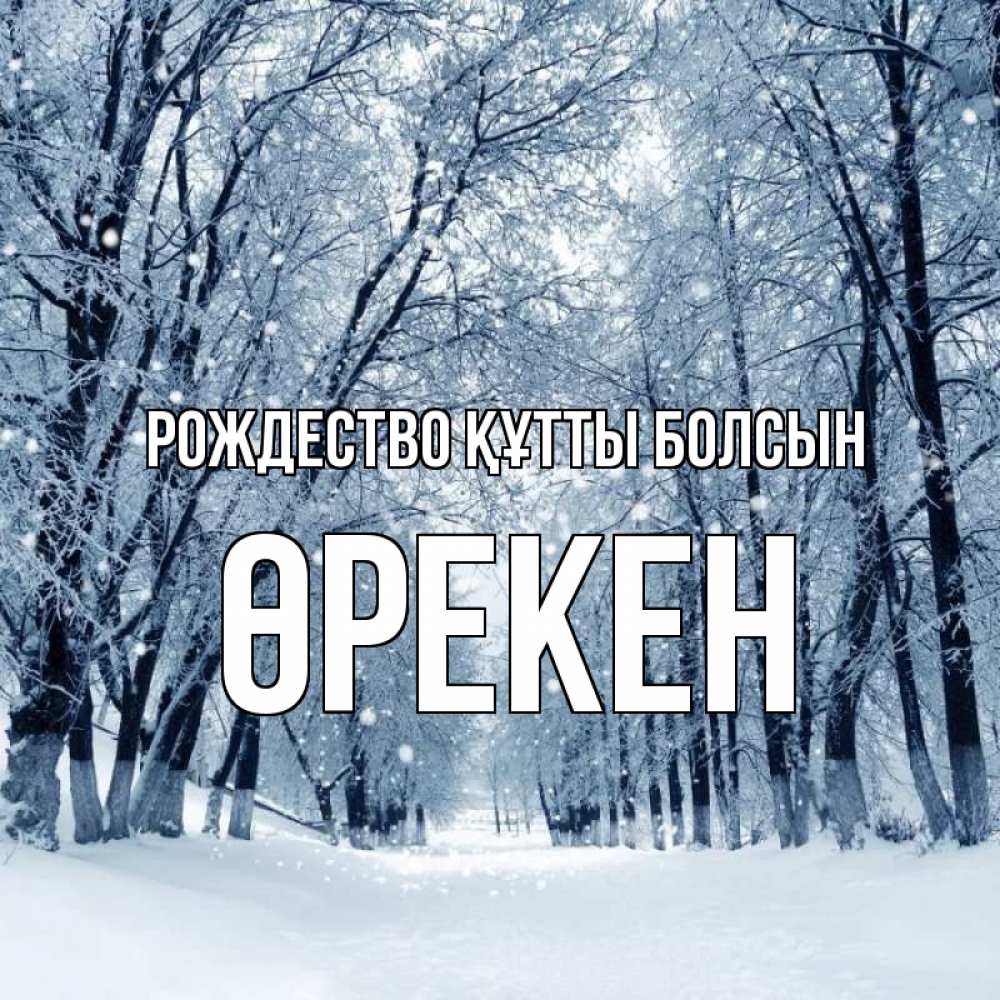 Күн сайын ашық хат с именем, ӨРЕКЕН Рождество құтты болсын снег, лес, парк Онлайн тегін жүктеп алу тілектері бар керемет карта 