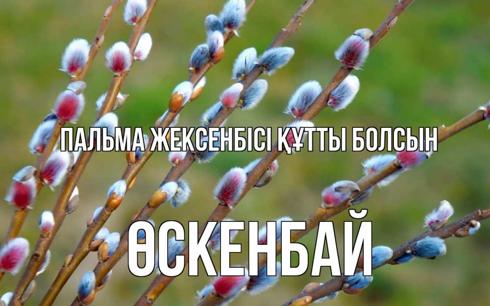 Күн сайын ашық хат с именем, ӨСКЕНБАЙ Пальма жексенбісі құтты болсын верба Онлайн тегін жүктеп алу тілектері бар керемет карта 