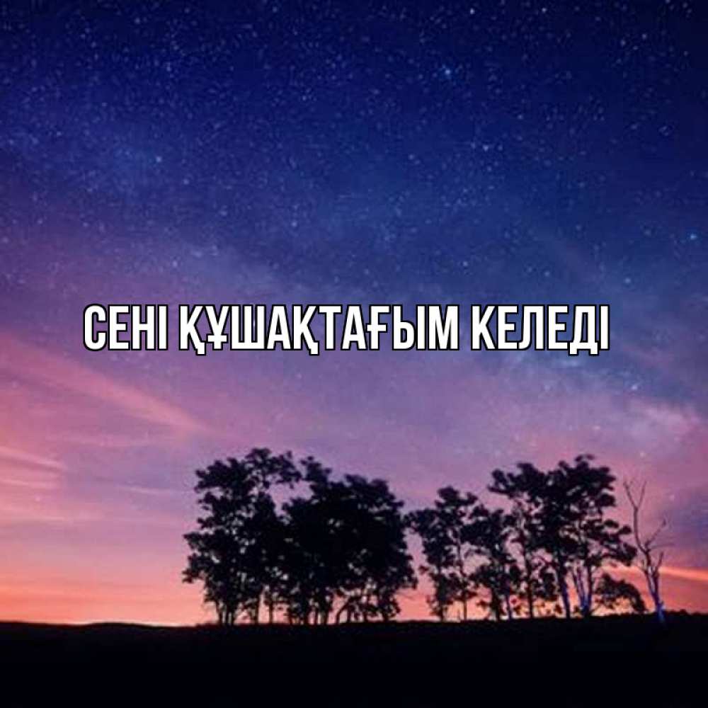 Күн сайын ашық хат с именем, выберите-имя сені құшақтағым келеді силуэты деревьев Онлайн тегін жүктеп алу тілектері бар керемет карта 