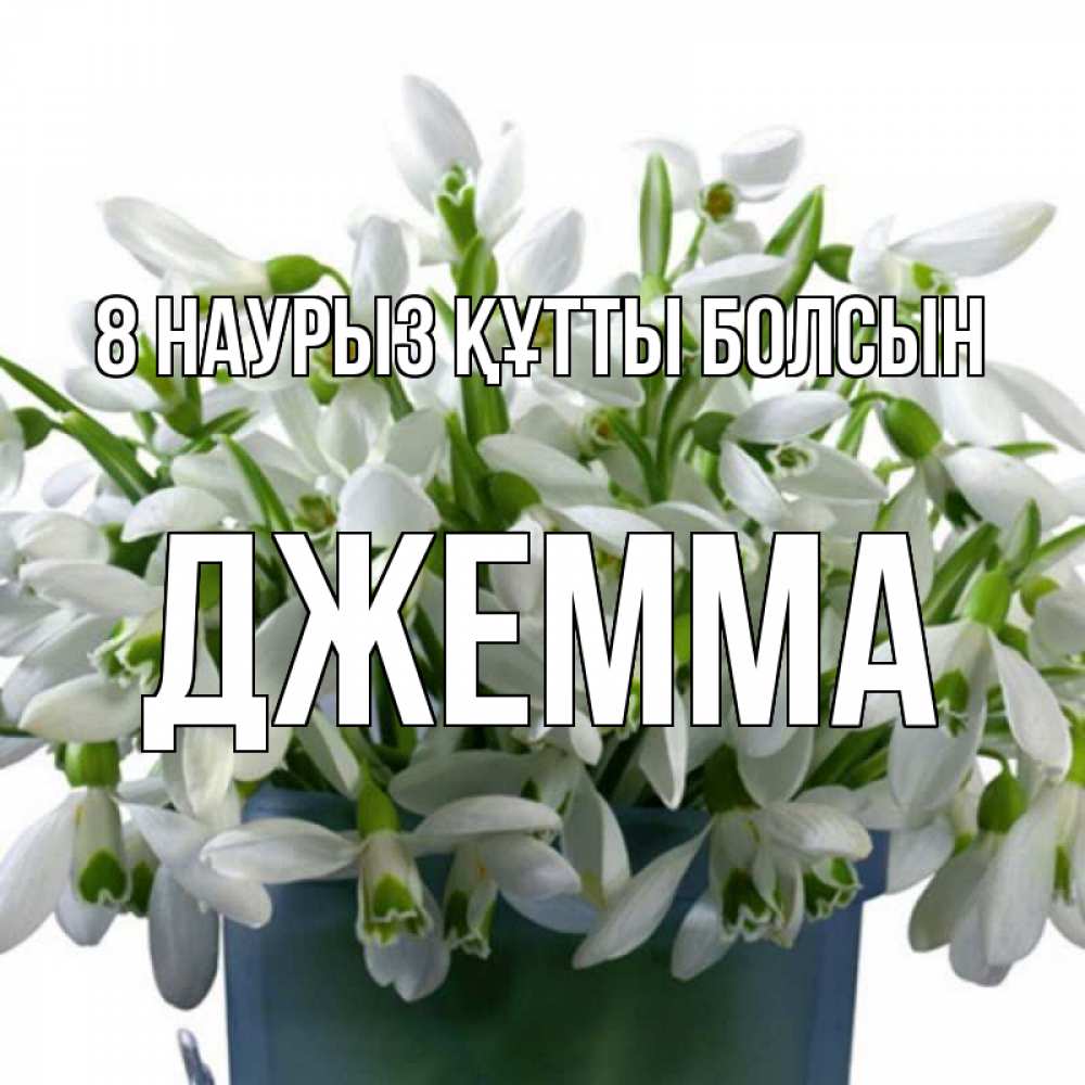 Күн сайын ашық хат с именем, Джемма 8 наурыз құтты болсын цветы к международному женскому дню Онлайн тегін жүктеп алу тілектері бар керемет карта 