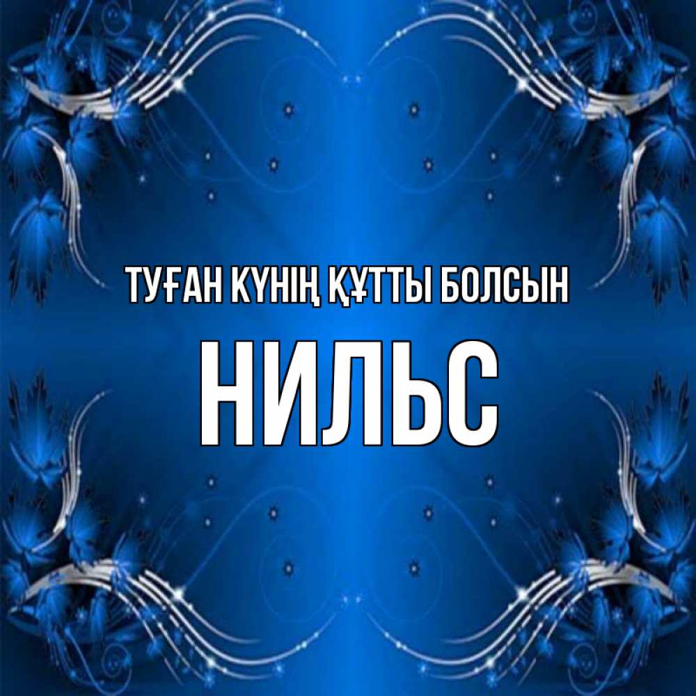 Күн сайын ашық хат с именем, Нильс Туған күнің құтты болсын красивая рамочка с узорами Онлайн тегін жүктеп алу тілектері бар керемет карта 