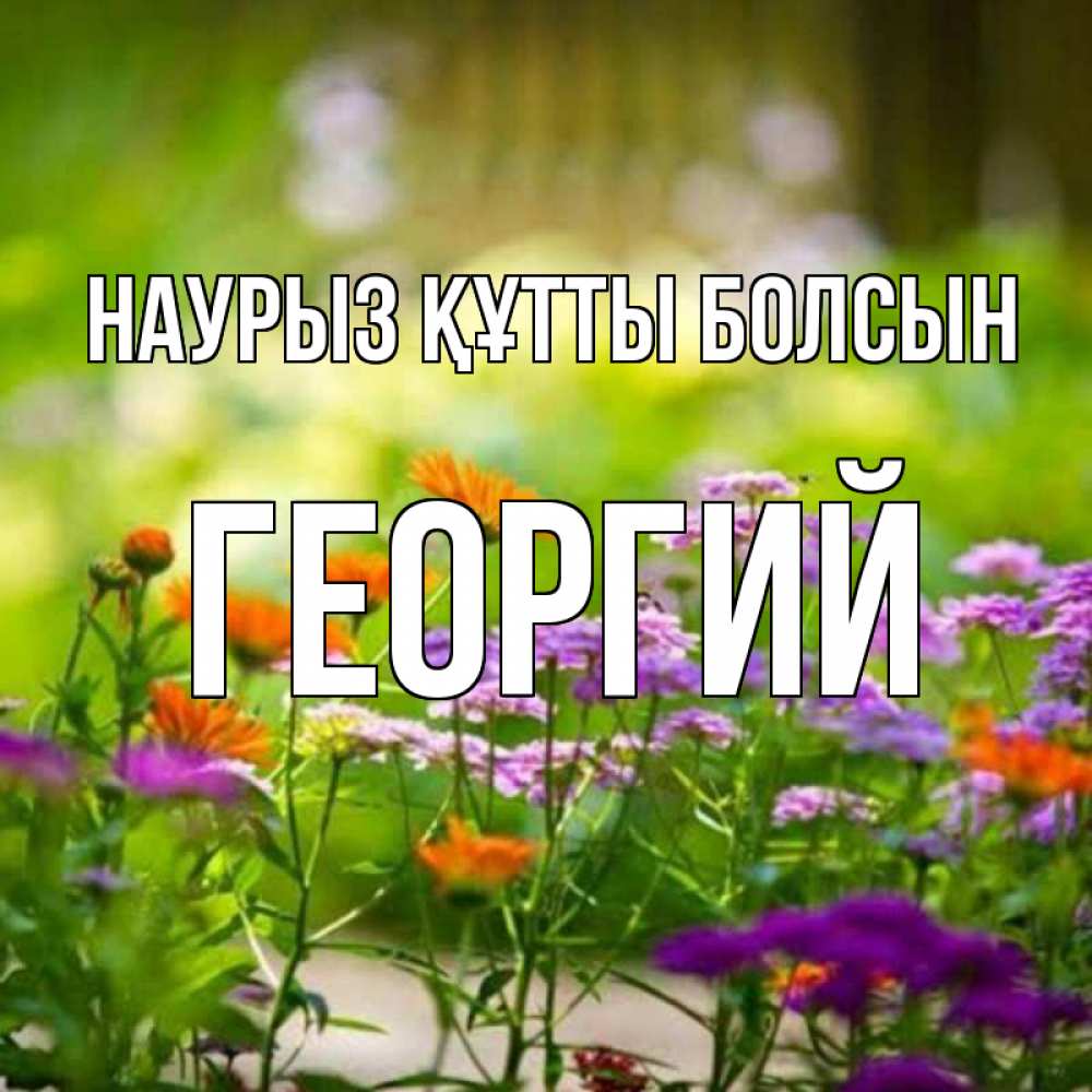 Күн сайын ашық хат с именем, Георгий Наурыз құтты болсын цветы Онлайн тегін жүктеп алу тілектері бар керемет карта 