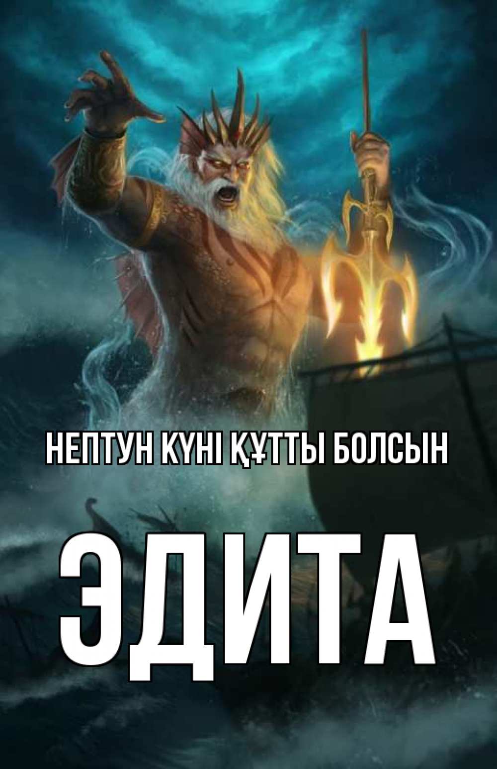 Күн сайын ашық хат с именем, Эдита нептун күні құтты болсын с днем Нептуна Онлайн тегін жүктеп алу тілектері бар керемет карта 