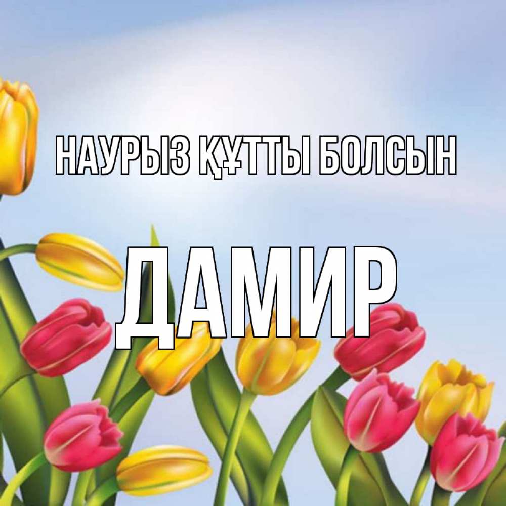 Күн сайын ашық хат с именем, Дамир Наурыз құтты болсын наурыз Онлайн тегін жүктеп алу тілектері бар керемет карта 
