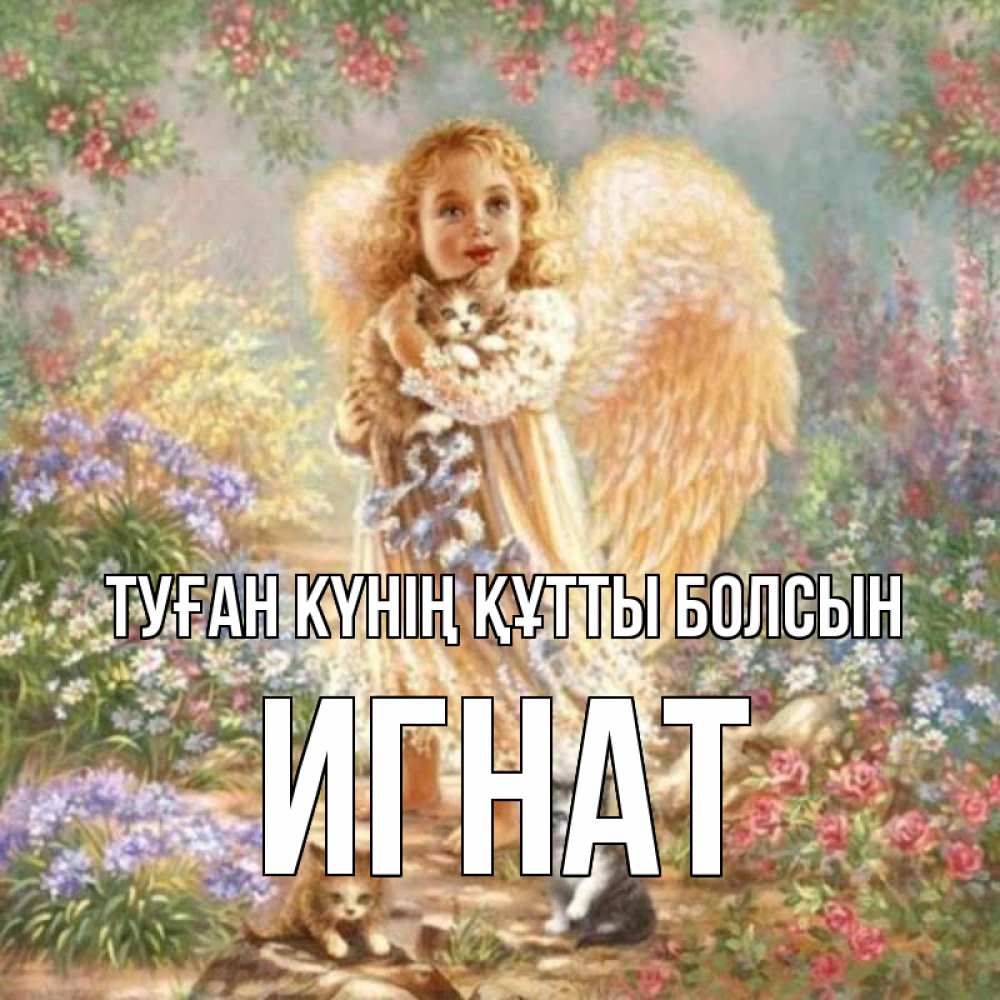 Күн сайын ашық хат с именем, Игнат Туған күнің құтты болсын держит котенка Онлайн тегін жүктеп алу тілектері бар керемет карта 