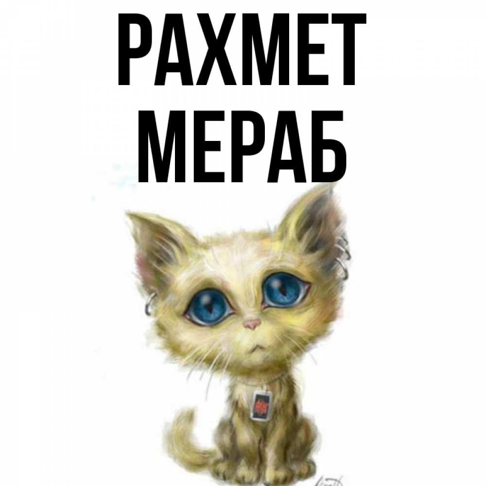 Күн сайын ашық хат с именем, Мераб рахмет рисованный кот благодарит вас Онлайн тегін жүктеп алу тілектері бар керемет карта 