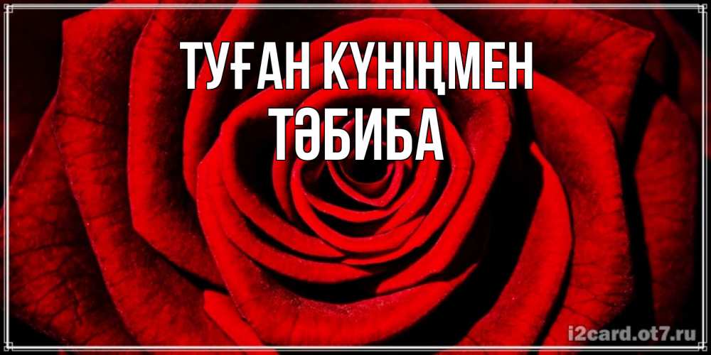 Күн сайын ашық хат с именем, ТӘБИБА Туған күніңмен алая роза Онлайн тегін жүктеп алу тілектері бар керемет карта 