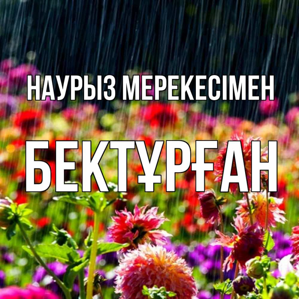 Күн сайын ашық хат с именем, Бектұрған Наурыз мерекесімен цветы под дождиком к международному женскому дню Онлайн тегін жүктеп алу тілектері бар керемет карта 