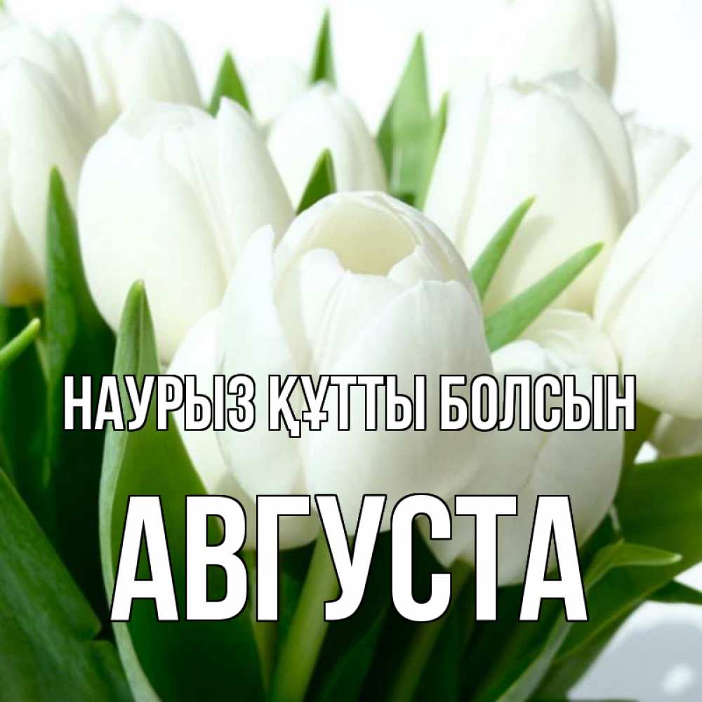 Күн сайын ашық хат с именем, Августа Наурыз құтты болсын цветы Онлайн тегін жүктеп алу тілектері бар керемет карта 