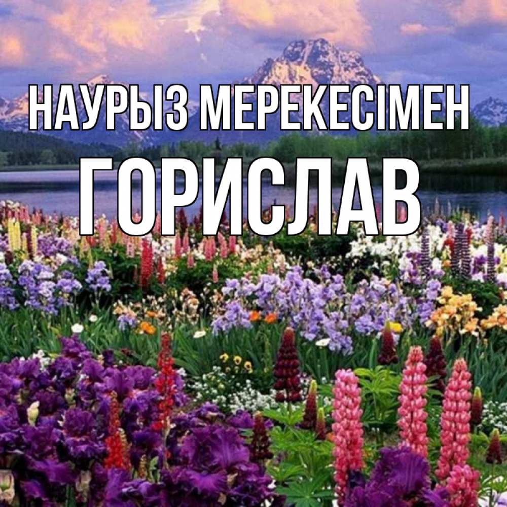 Күн сайын ашық хат с именем, Горислав Наурыз мерекесімен праздник весны наурыз Онлайн тегін жүктеп алу тілектері бар керемет карта 