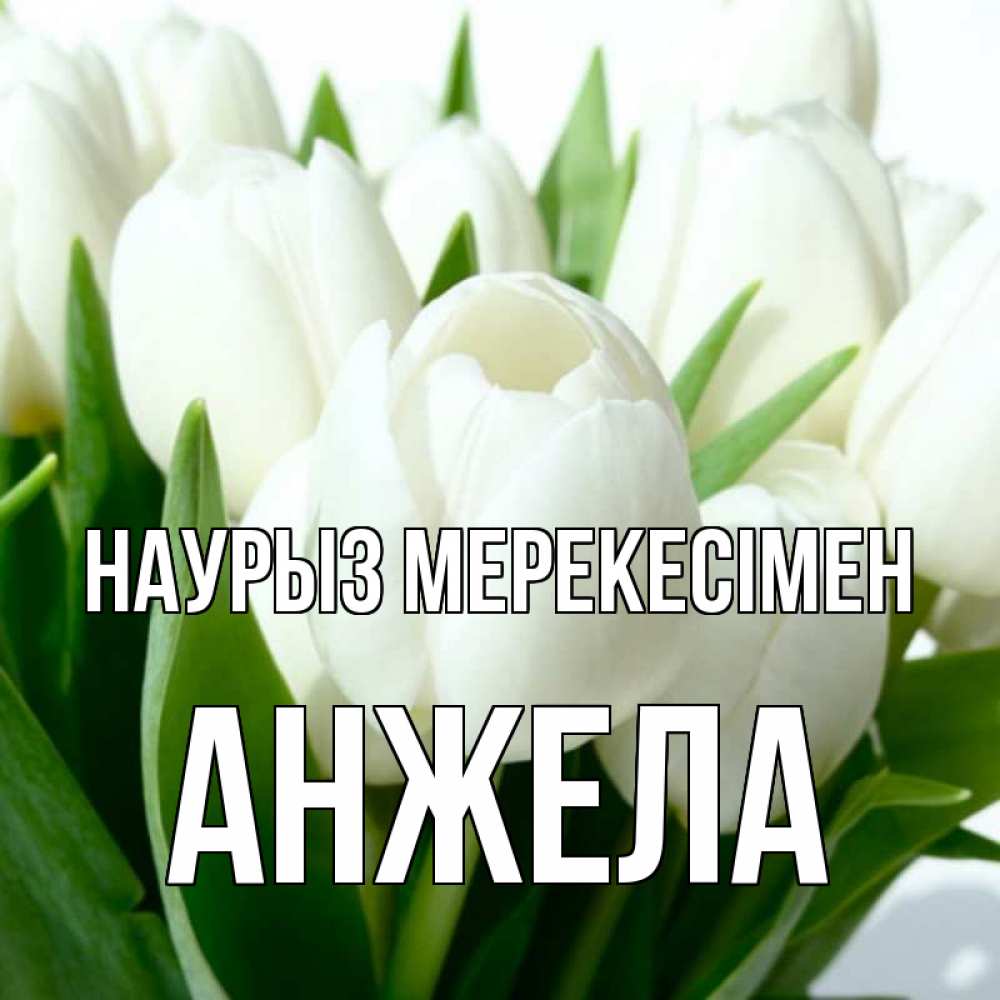Күн сайын ашық хат с именем, Анжела Наурыз мерекесімен цветы Онлайн тегін жүктеп алу тілектері бар керемет карта 