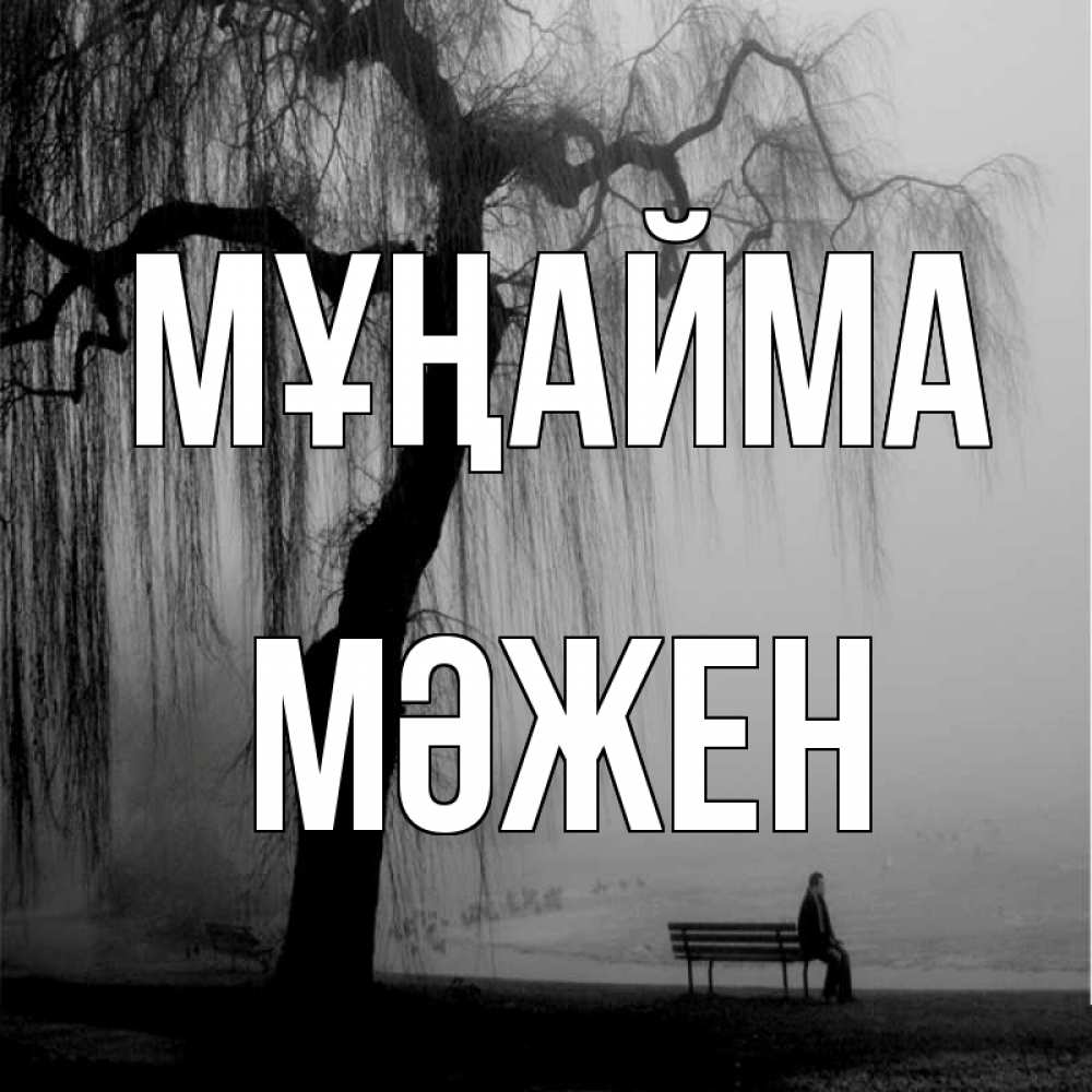 Күн сайын ашық хат с именем, МӘЖЕН Мұңайма висящие ветки дерева и лавочка под деревом Онлайн тегін жүктеп алу тілектері бар керемет карта 
