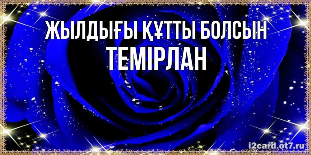 Күн сайын ашық хат с именем, ТЕМІРЛАН Жылдығы құтты болсын голубые цветы в росе Онлайн тегін жүктеп алу тілектері бар керемет карта 